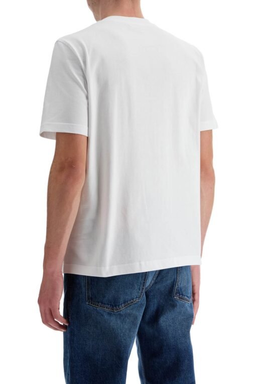 white cotton t-shirt with embossed logo t-adjust-bigoval - Image 3