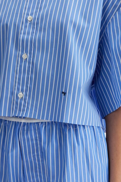 blue striped cotton shirt - Image 4