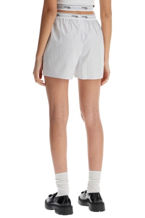 high-waisted beige striped cotton boxer - Image 3