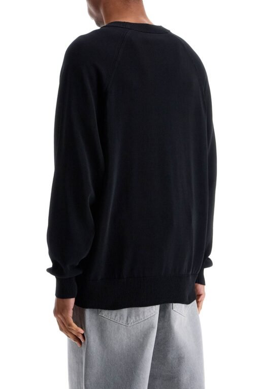 black recycled polyester sweater with embroidered logo - Image 3