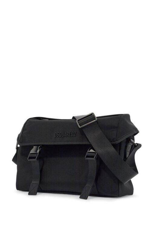 black shoulder bag in polyamide with spacious compartment - Image 3