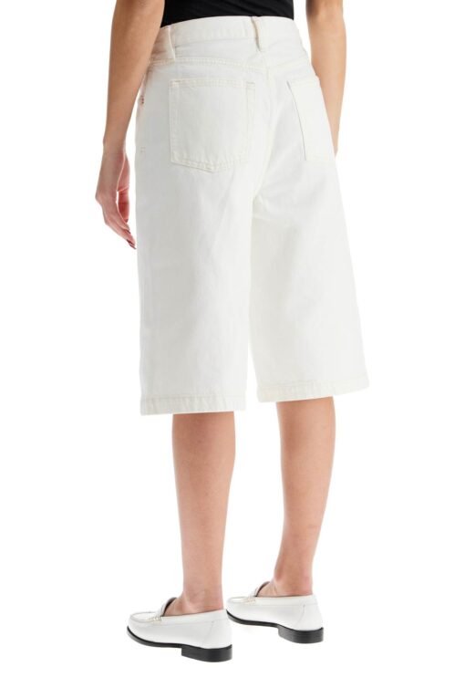 flared denim bermuda shorts. - Image 3