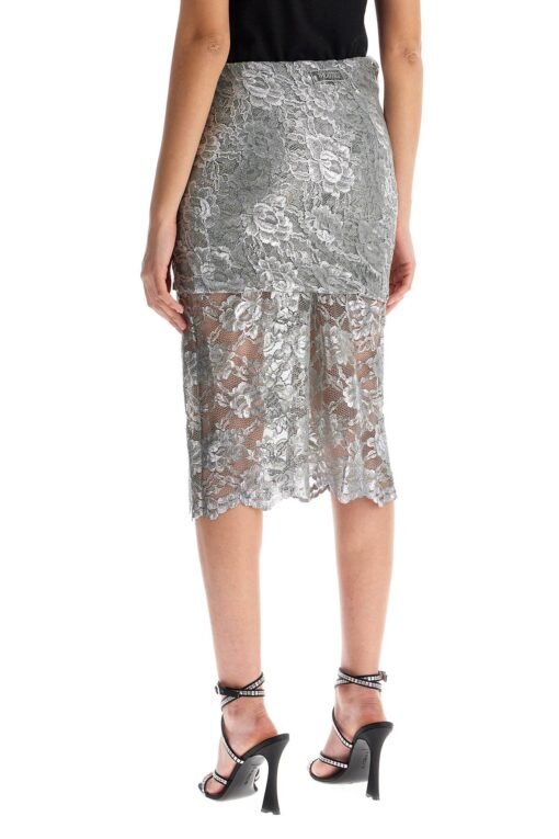 silver lace midi skirt - Image 3