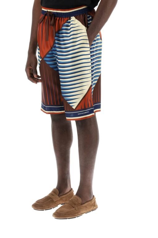 printed silk bermuda shorts set - Image 4