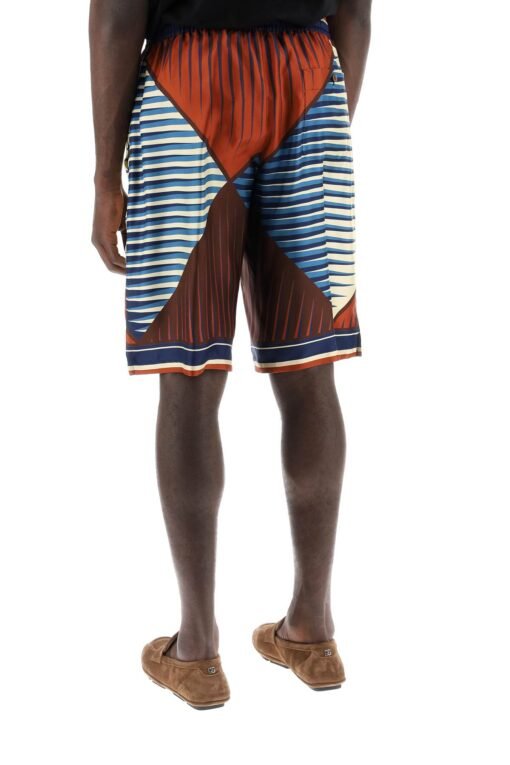 printed silk bermuda shorts set - Image 3