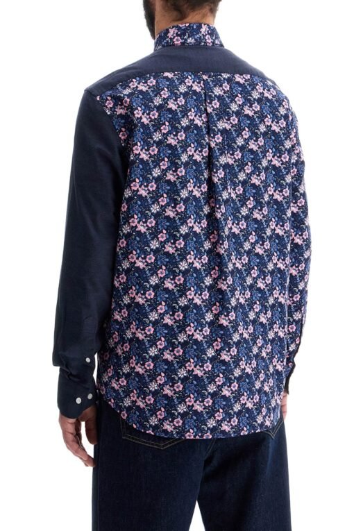 blue floral long sleeve cotton regular fit shirt - Image 3