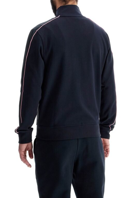 dark blue high collar zip sweatshirt - Image 3