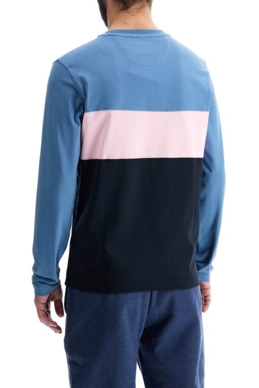 light blue patterned long sleeve crew neck t-shirt cotton - Image 3