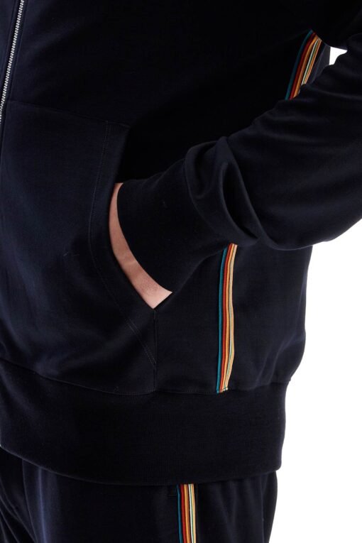 wool jersey zip-up sweatshirt with - Image 4