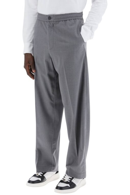 lightweight virgin wool tailored trousers in canvas fabric - Image 4