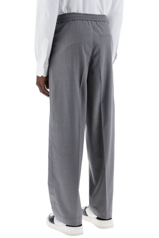 lightweight virgin wool tailored trousers in canvas fabric - Image 3