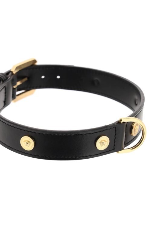 leather collar with medusa studs - large - Image 3