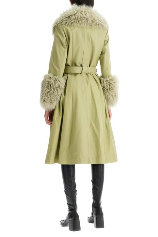 foxy leather and shearling long coat - Image 3