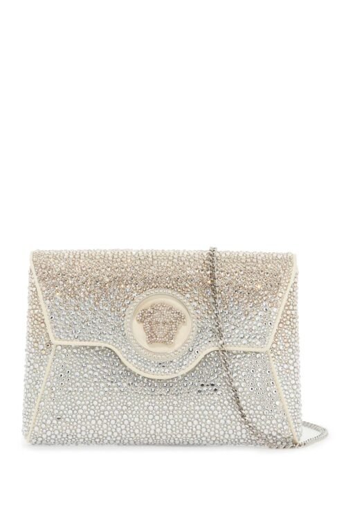 la medusa envelope clutch with crystals