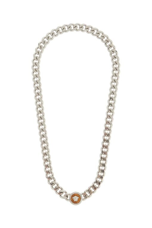 medusa chain necklace with pendant