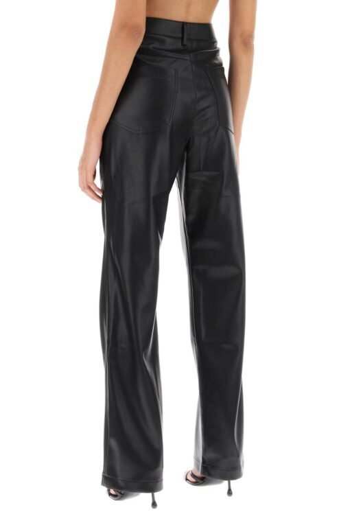 embellished button faux leather pants - Image 4