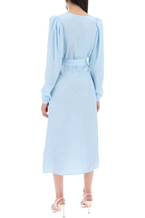 polka dot midi wrap dress with pockets - Image 3