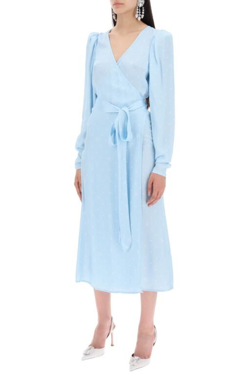 polka dot midi wrap dress with pockets - Image 4