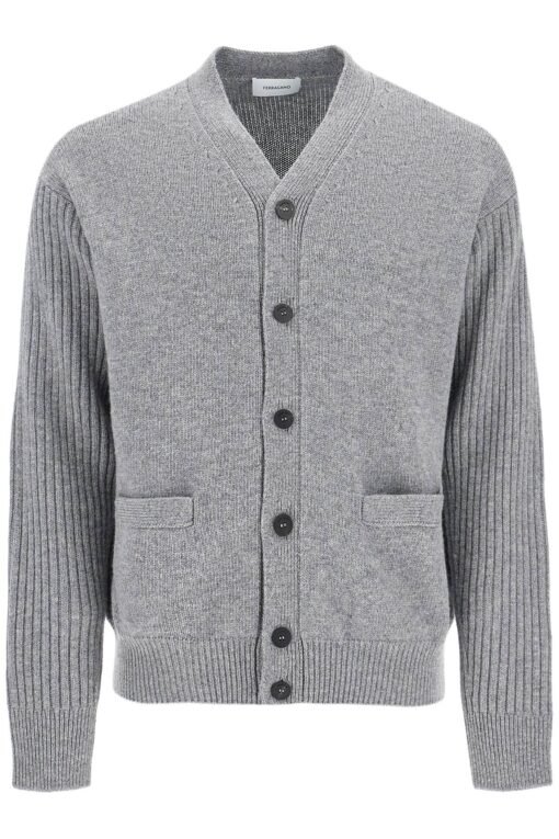 wool cardigan with patches