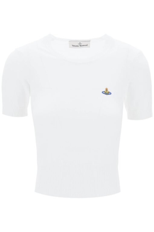 bea short-sleeve sweater with orb embroidery