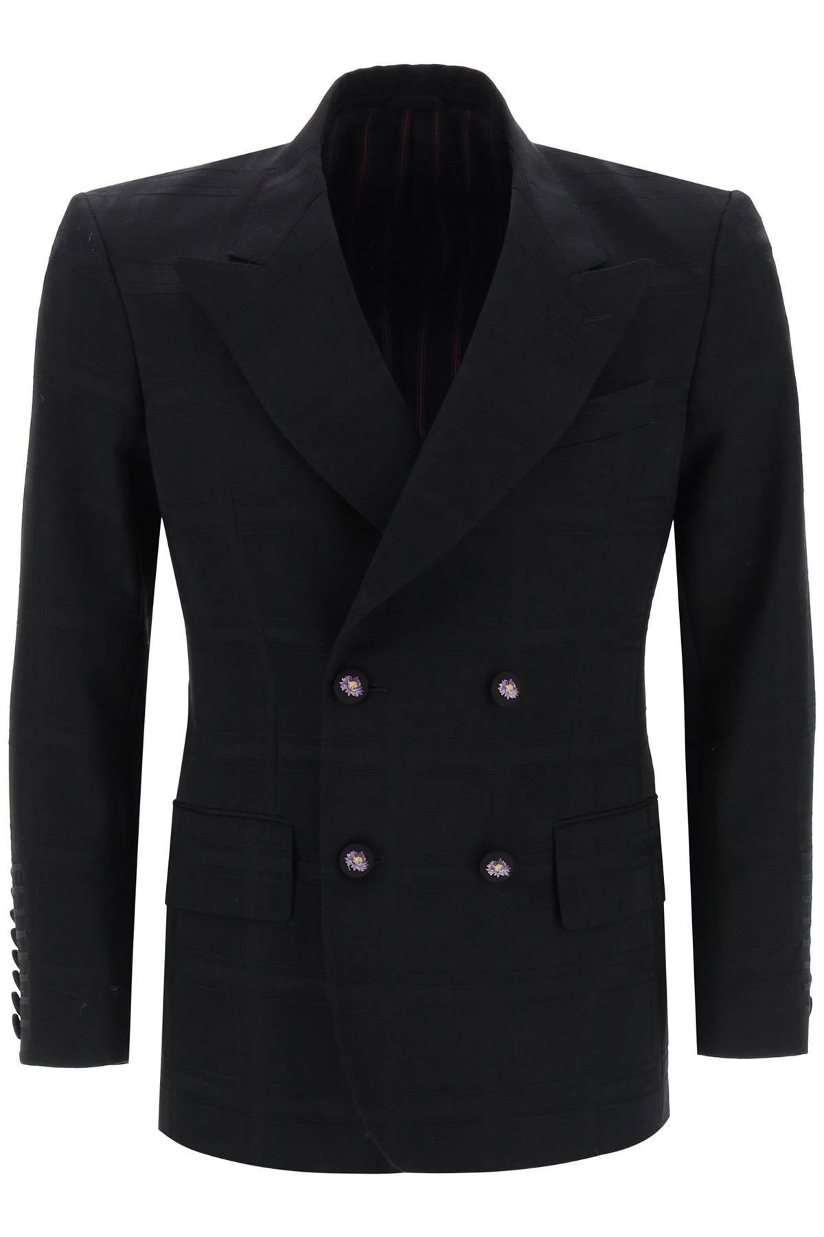 double-breasted jacket with check pattern