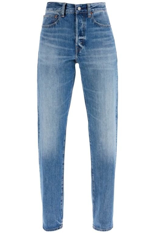 light blue high-waisted straight women's jeans