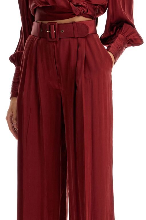 silk satin palazzo pants in nine - Image 4