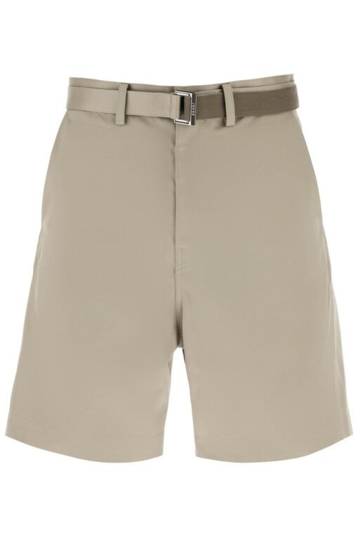 cotton belted shorts