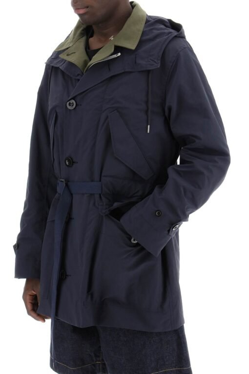 reversible cotton blend overcoat with - Image 4