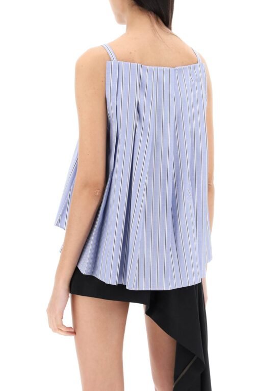 striped sleeveless top in poplin - Image 3