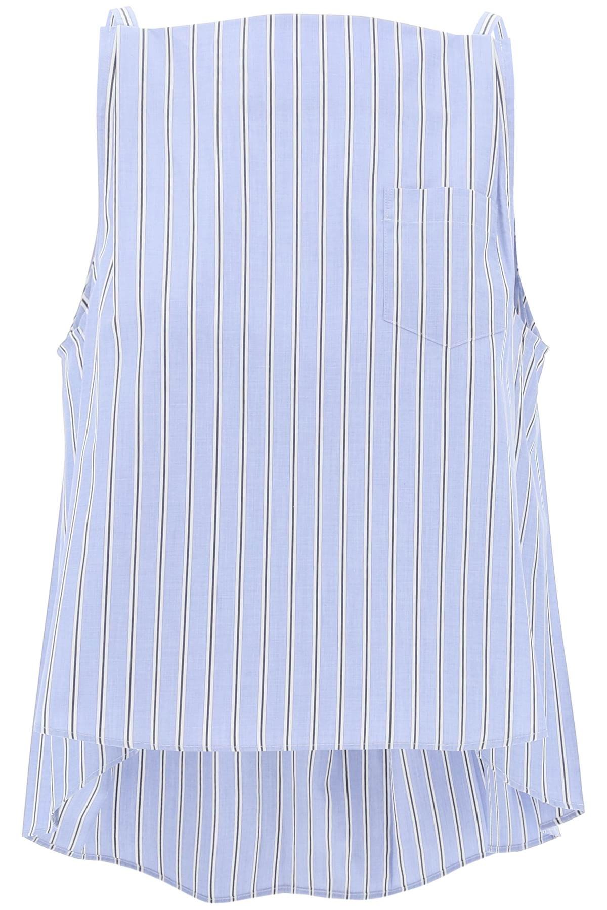 striped sleeveless top in poplin