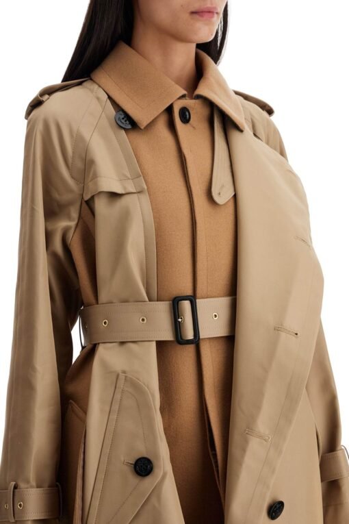 hybrid coat in gabardine and - Image 4