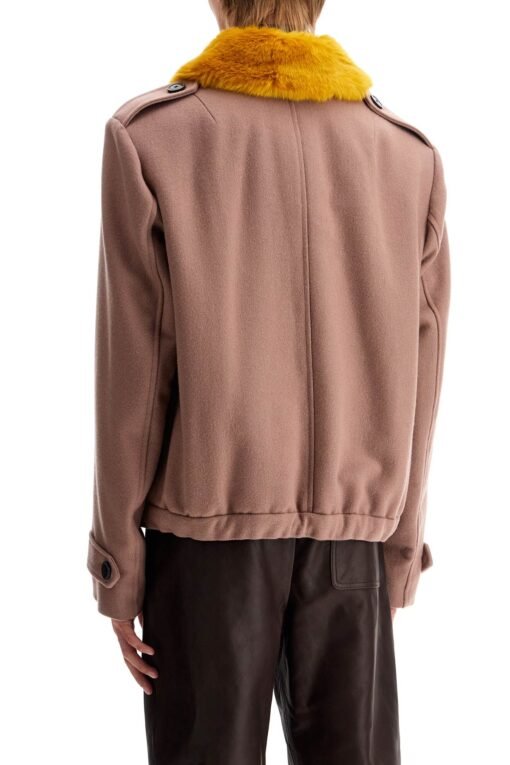 wool blouson with faux fur collar - Image 3