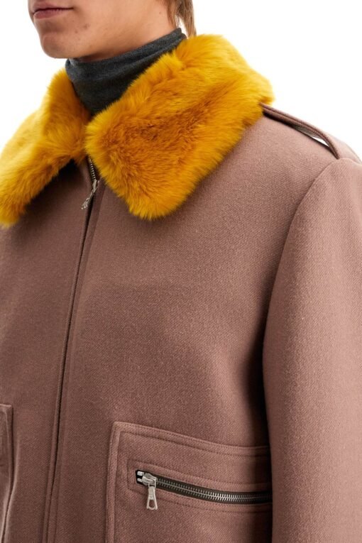 wool blouson with faux fur collar - Image 4