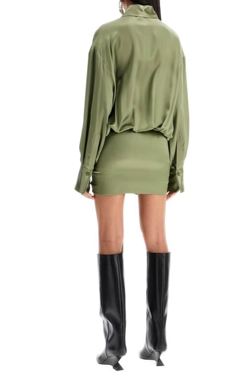 silk satin mini dress in - Image 3