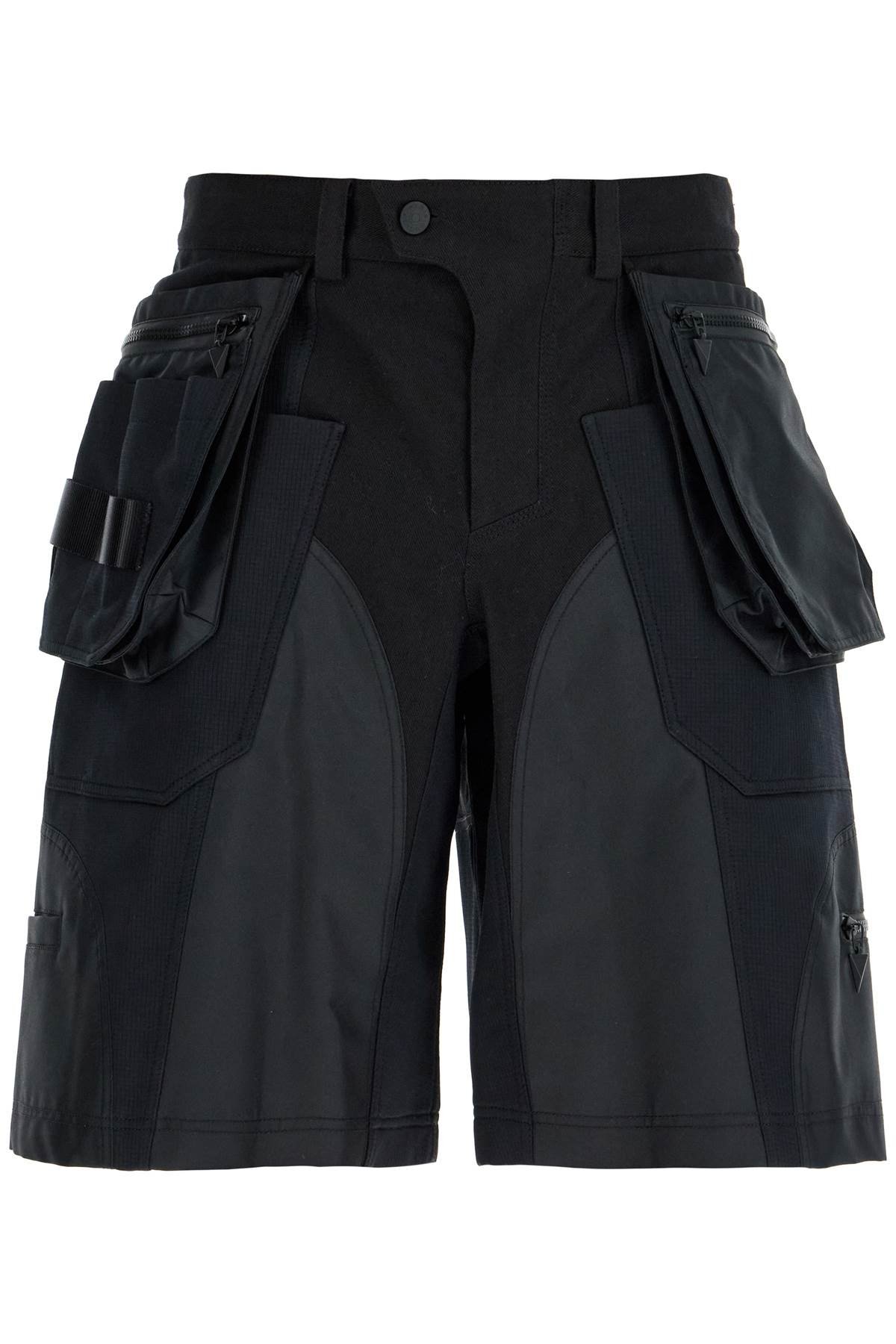 "bi-material cargo bermuda shorts