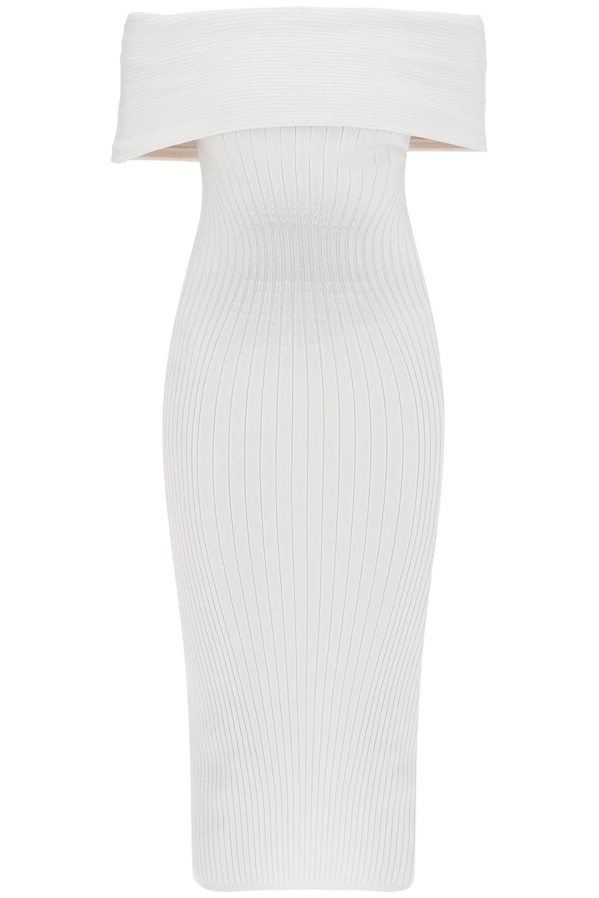 off-shoulder midi