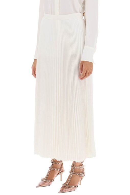 silk jacquard toile iconographe pleated skirt - Image 4