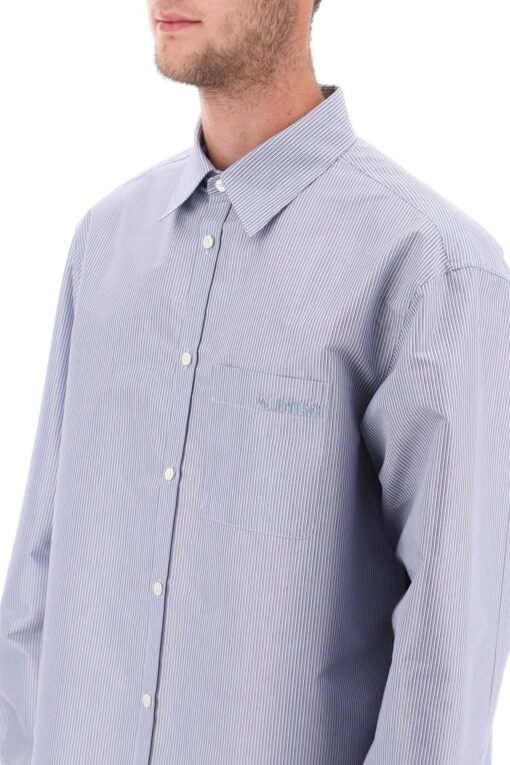 technical cotton shirt with striped motif - Image 4