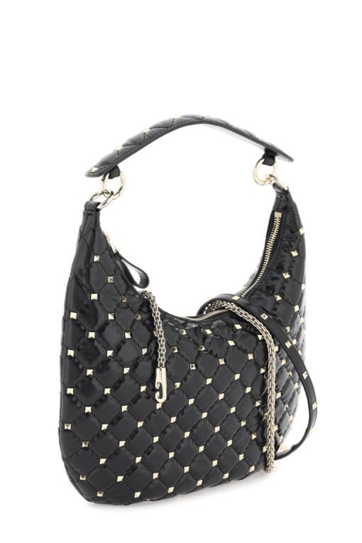 small leather 'rockstud spike' hobo bag - Image 3