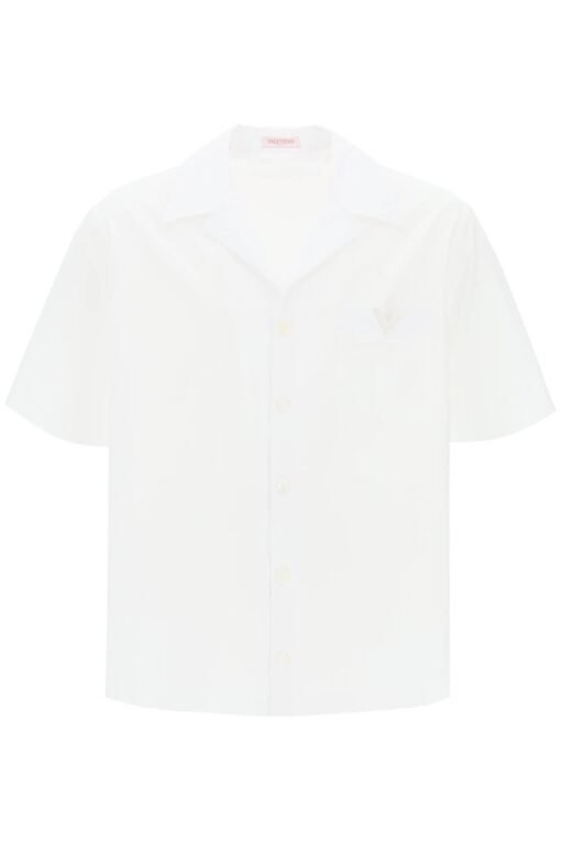 "v detail bowling shirt with v-