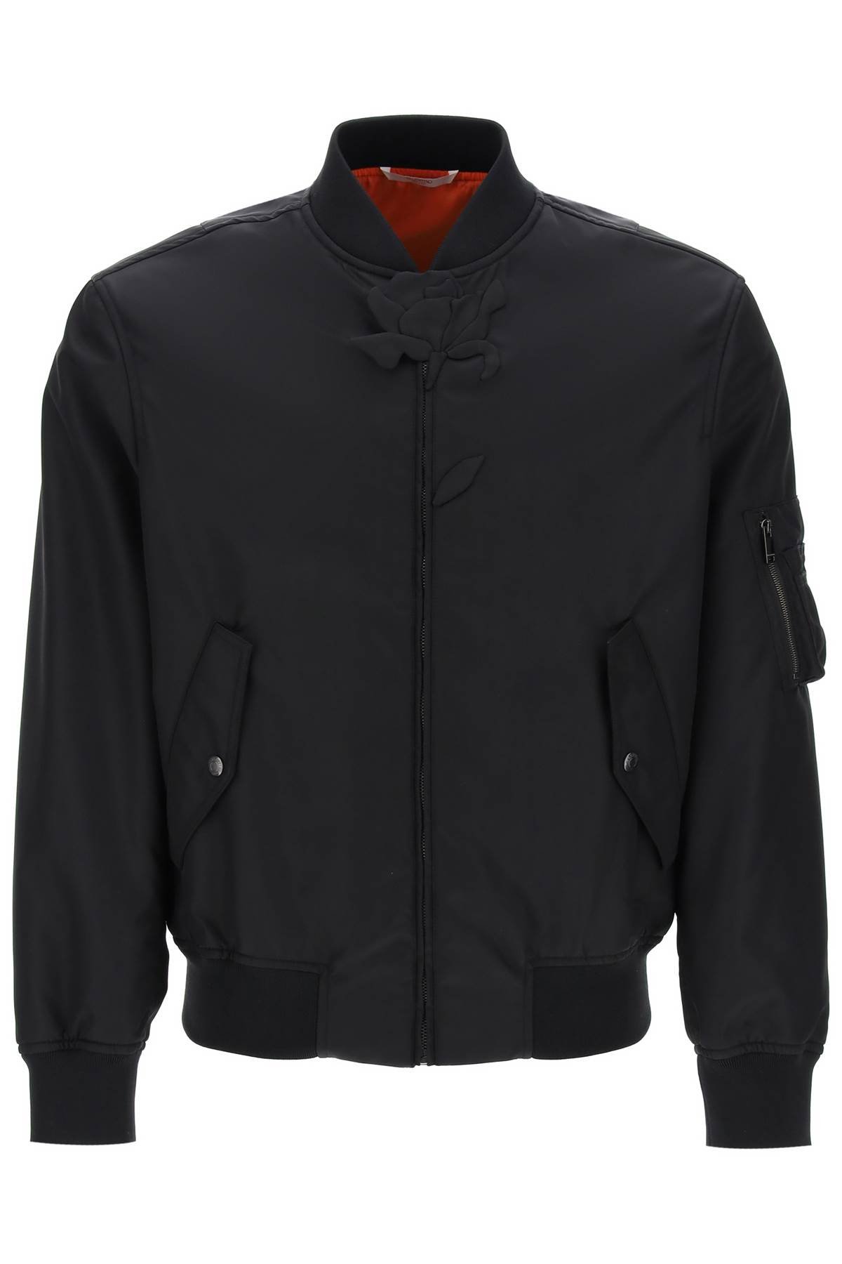 floral detail bomber jacket