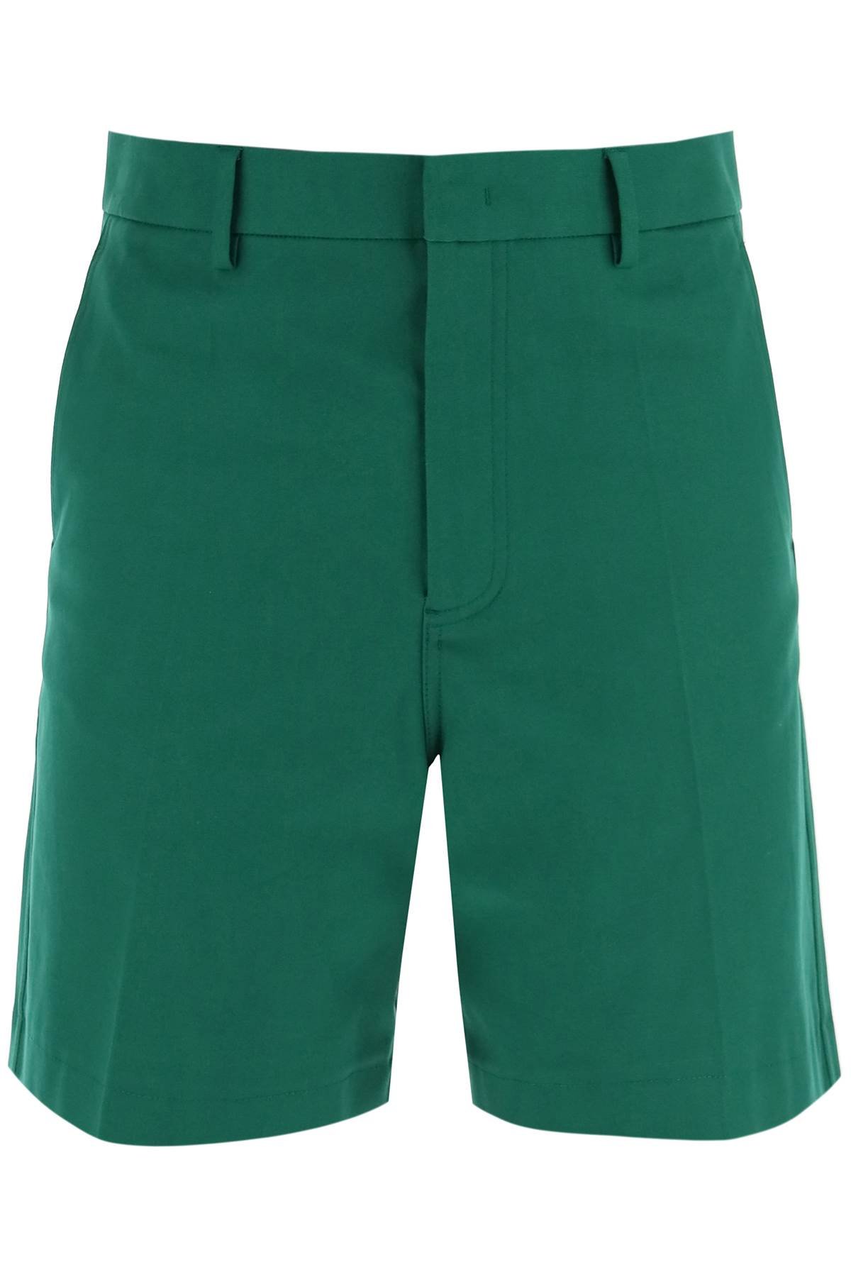 "canvas bermuda shorts with v detail"
