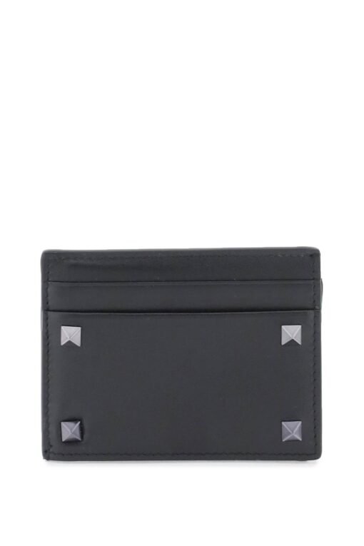 rockstud leather card holder