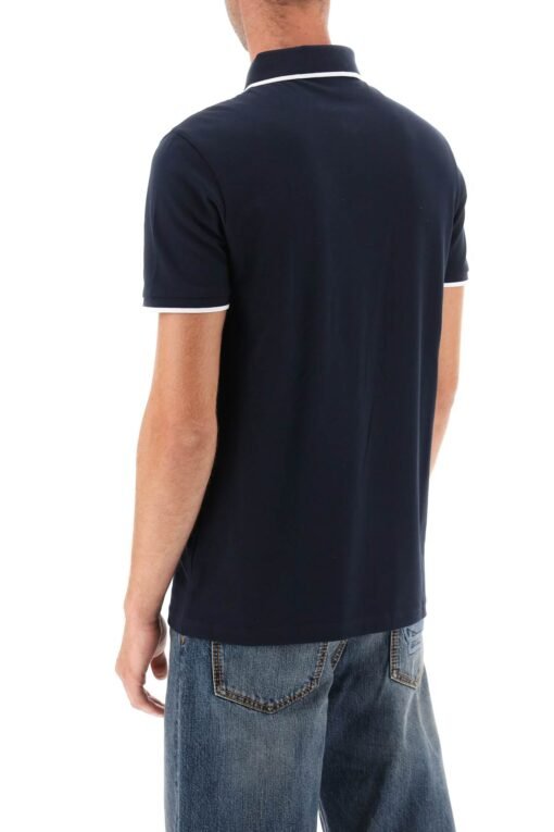 slim fit piqué polo shirt with tipped - Image 3