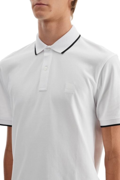 slim fit piqué polo shirt with tipped - Image 4