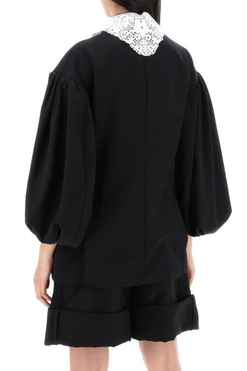"oversized blazer with lace - Image 3