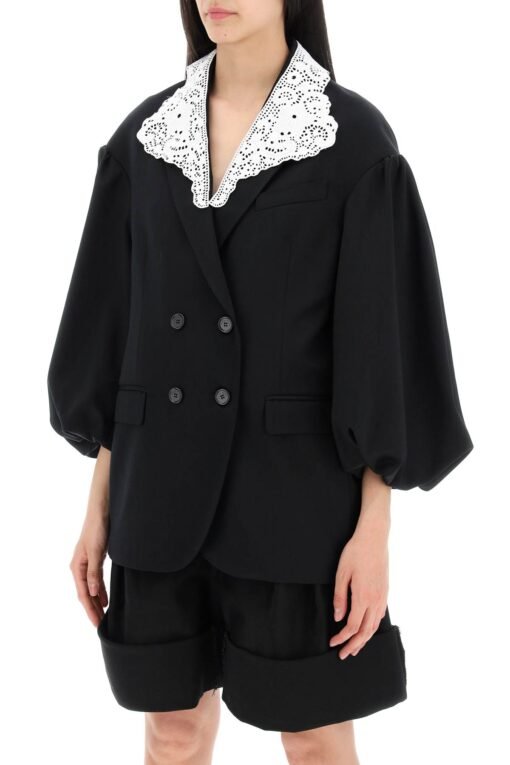 "oversized blazer with lace - Image 4