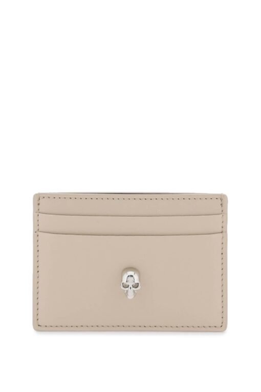saffiano leather skull card holder