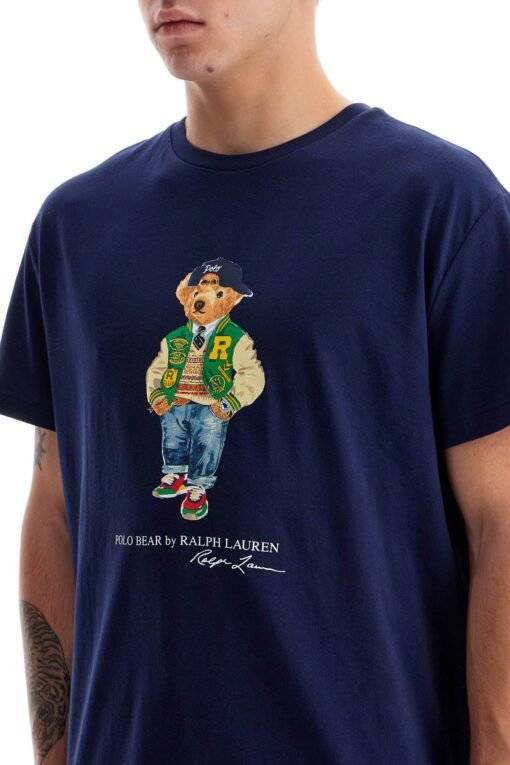 classic fit t-shirt with polo bear print - Image 4